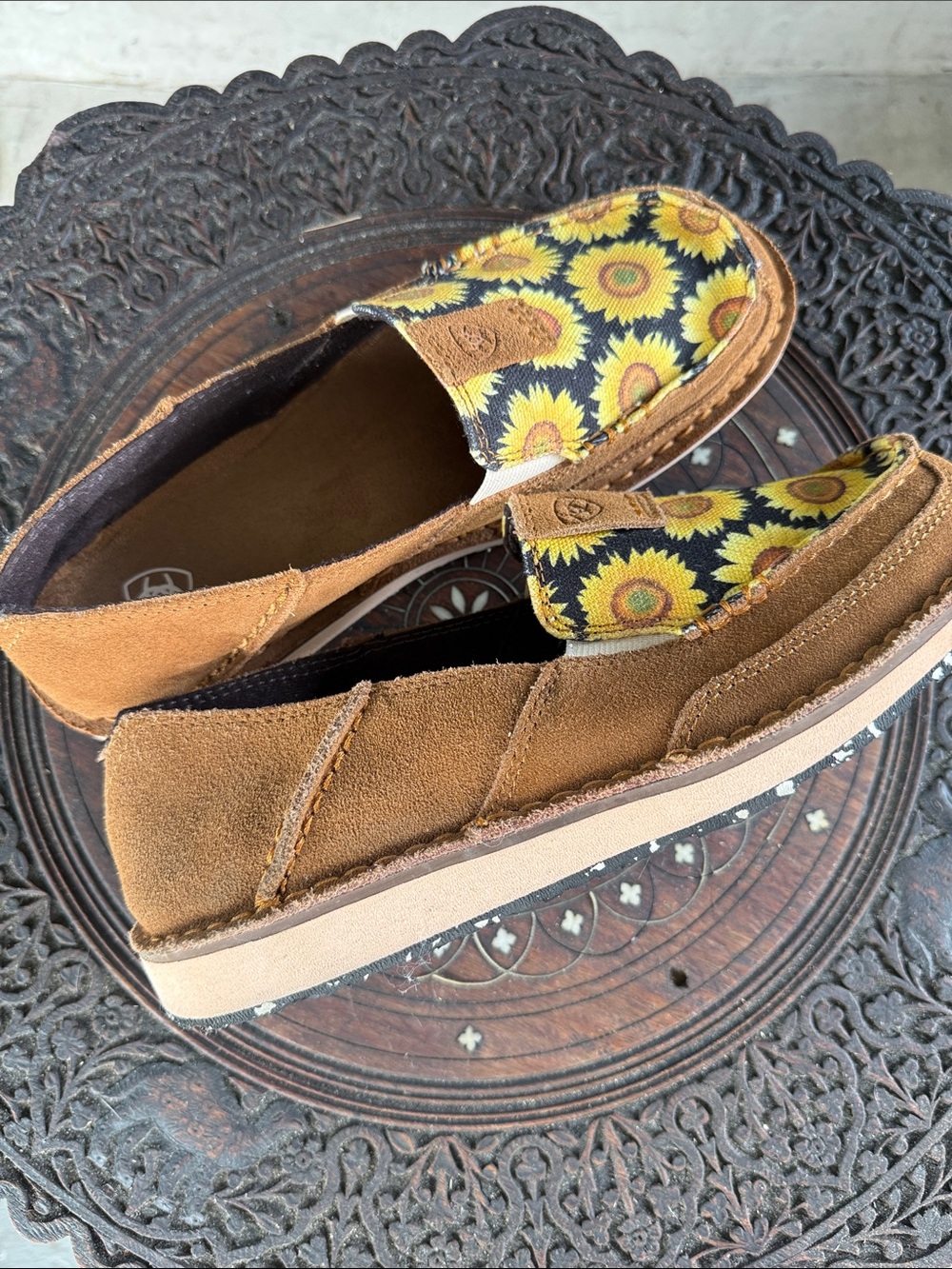 Ariat Sunflower Canvas Slip-Ons in Yellow and Brown - Picture 5 of 8